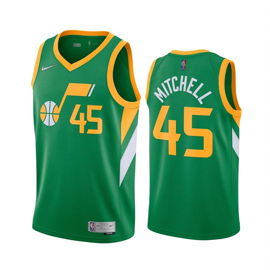 Donovan Mitchell Utah Jazz Nike Youth 2020/21 Swingman Player Jersey Green  - Earned Edition