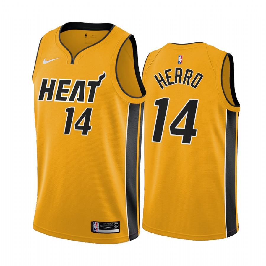 Miami Heat Nike NBA Earned Edition Swingman Jersey - Yellow - Size: Medium